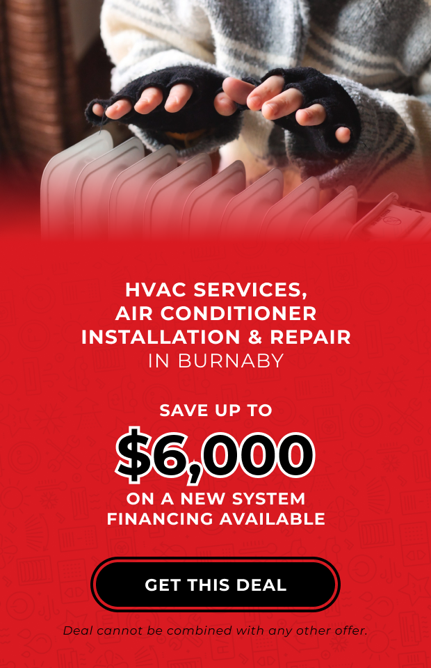 Banner about HVAC services provided in Burnaby and deal offered by Thomson Industries