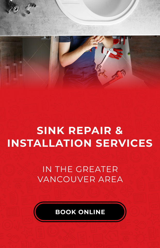 Banner featuring a plumber providing sink services and information about 25% off on plumbing system
