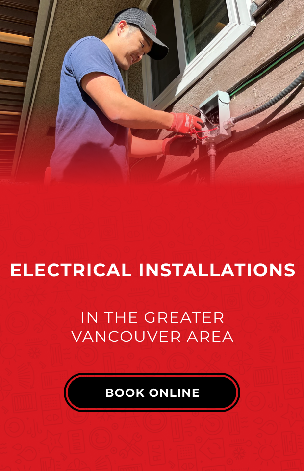 Banner featuring an electrician providing electrical installation services