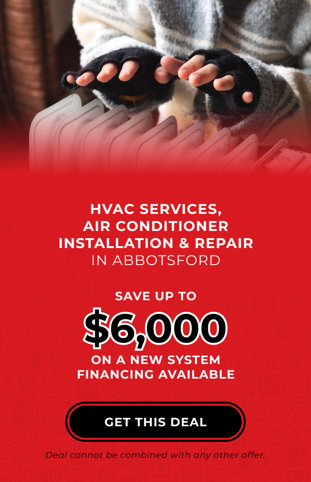 Banner about HVAC services provided in Abbotsford and deal offered by Thomson Industries