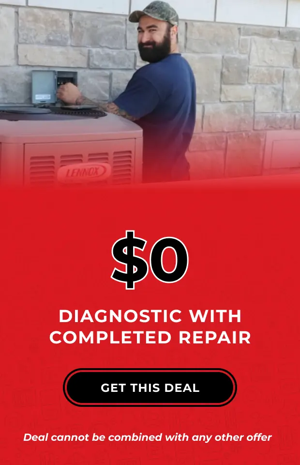 Banner featuring an air conditioning specialist working on air conditioning repair